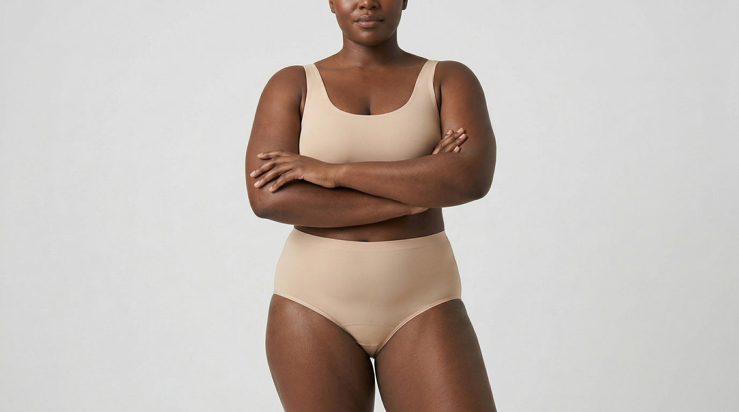 High Rise No Leak Period Underwear Beige